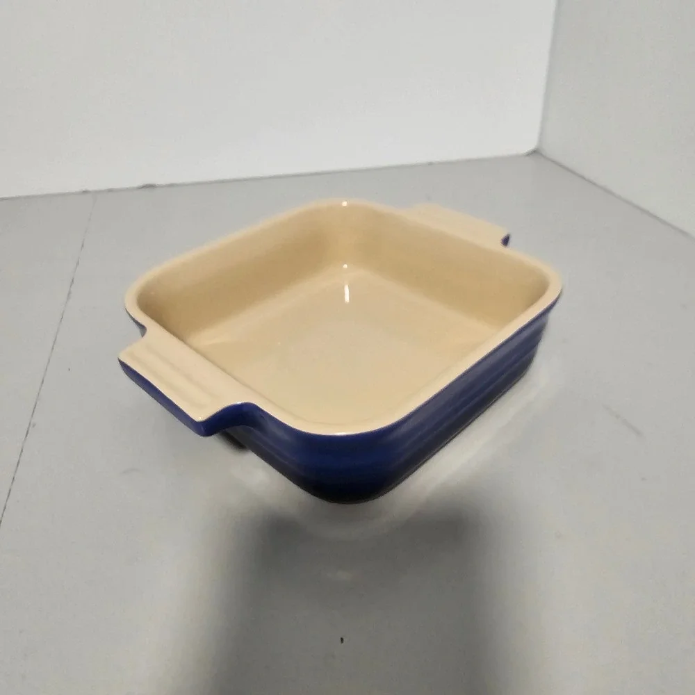 Le Creuset Stoneware Square 5x5 Small Cobalt Blue Ombre Casserole Dish Baking